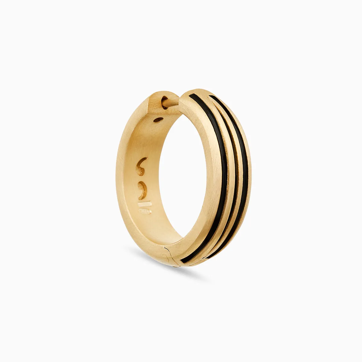 ACIES Large Vermeil Hoop Earring With Black Enamel sold by Marco Dal Maso