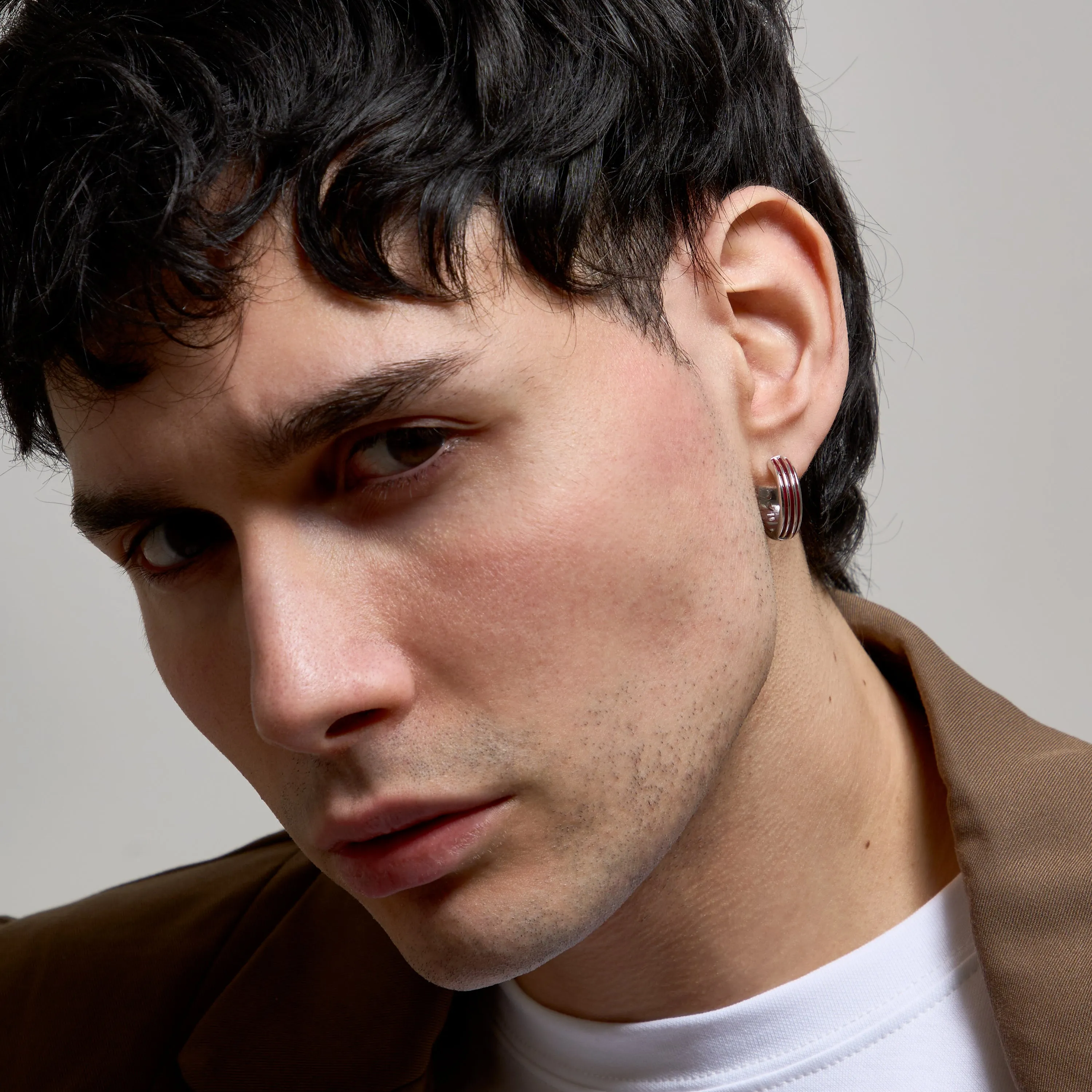 ACIES Large Hoop Earring With Red Enamel sold by Marco Dal Maso product image thumbnail 2