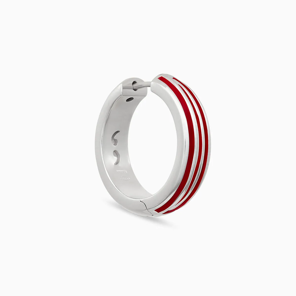 ACIES Large Hoop Earring With Red Enamel sold by Marco Dal Maso