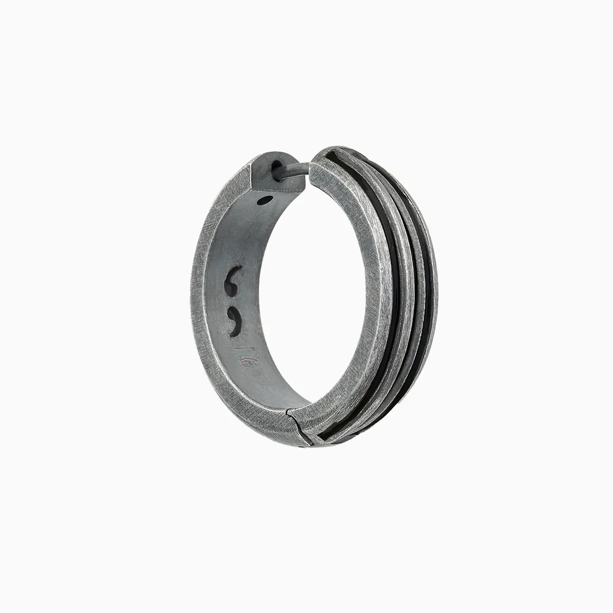 ACIES Large Hoop Earring With Black Enamel sold by Marco Dal Maso