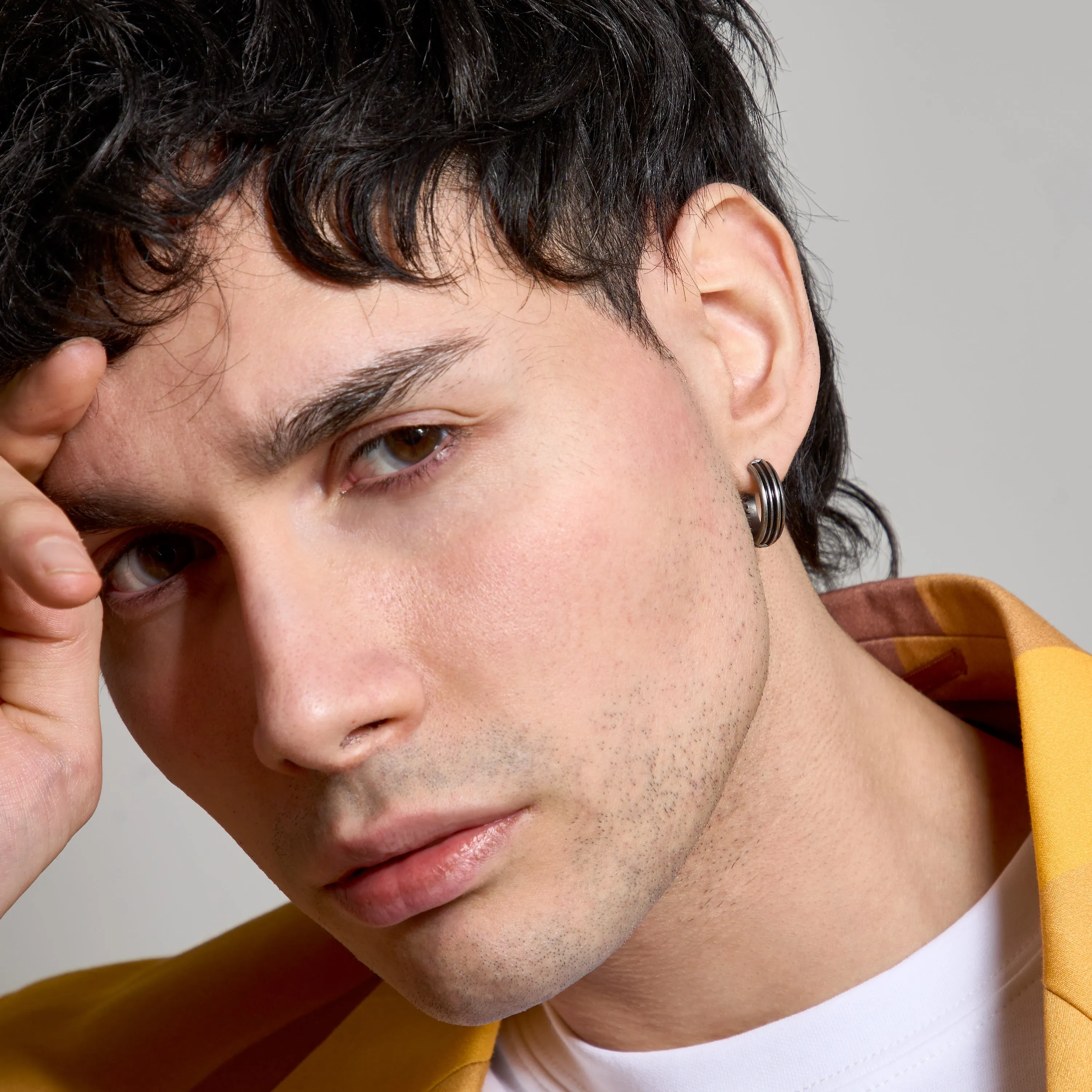 ACIES Large Hoop Earring With Black Enamel sold by Marco Dal Maso product image thumbnail 2