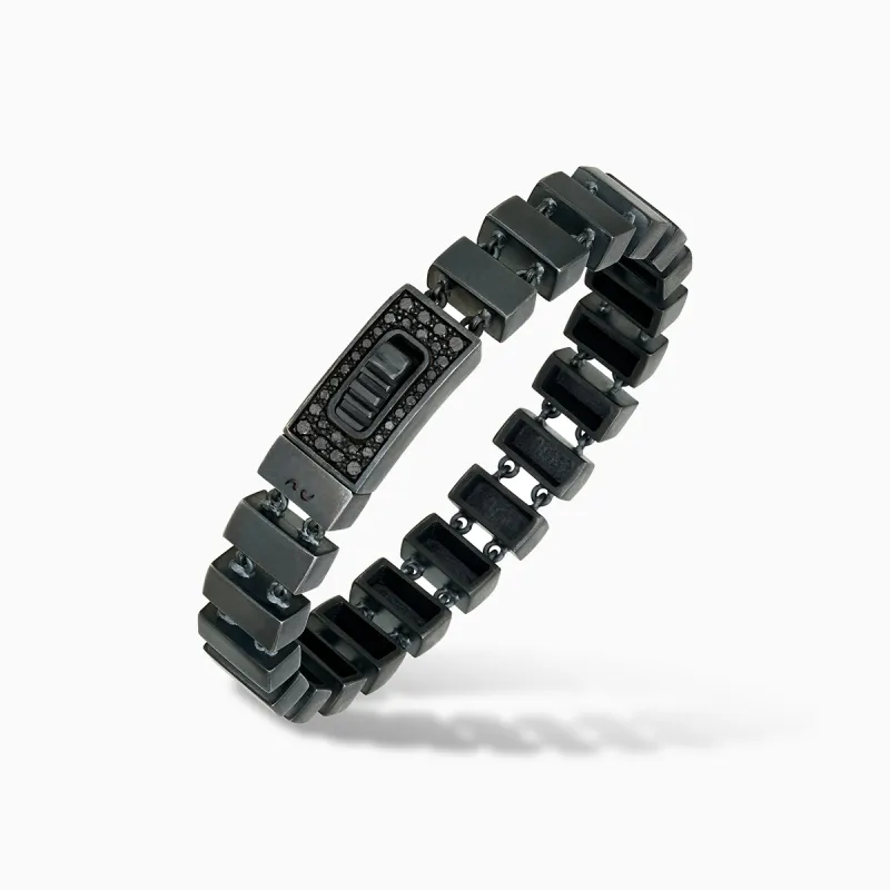 GLADIATOR Black Diamonds & Oxidized Slim Bracelet sold by Marco Dal Maso