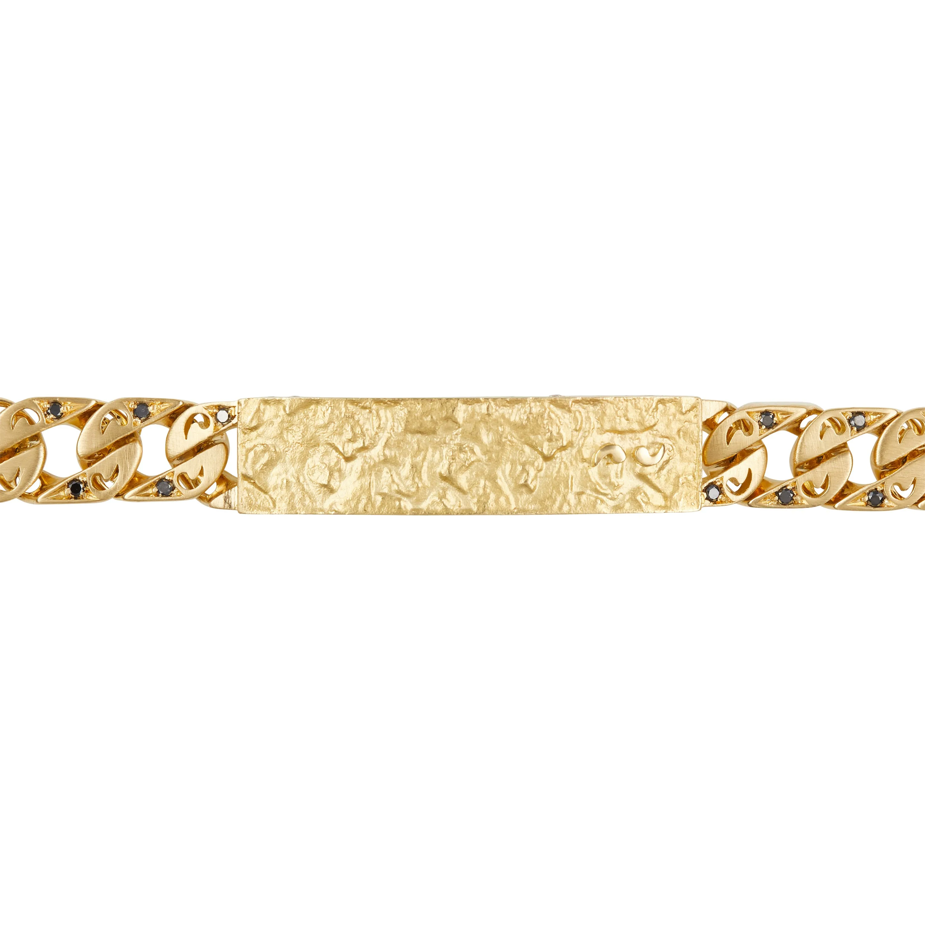 FLAMING TONGUE 18K Yellow Gold Black Diamond ID Bracelet sold by Marco Dal Maso product image thumbnail 4