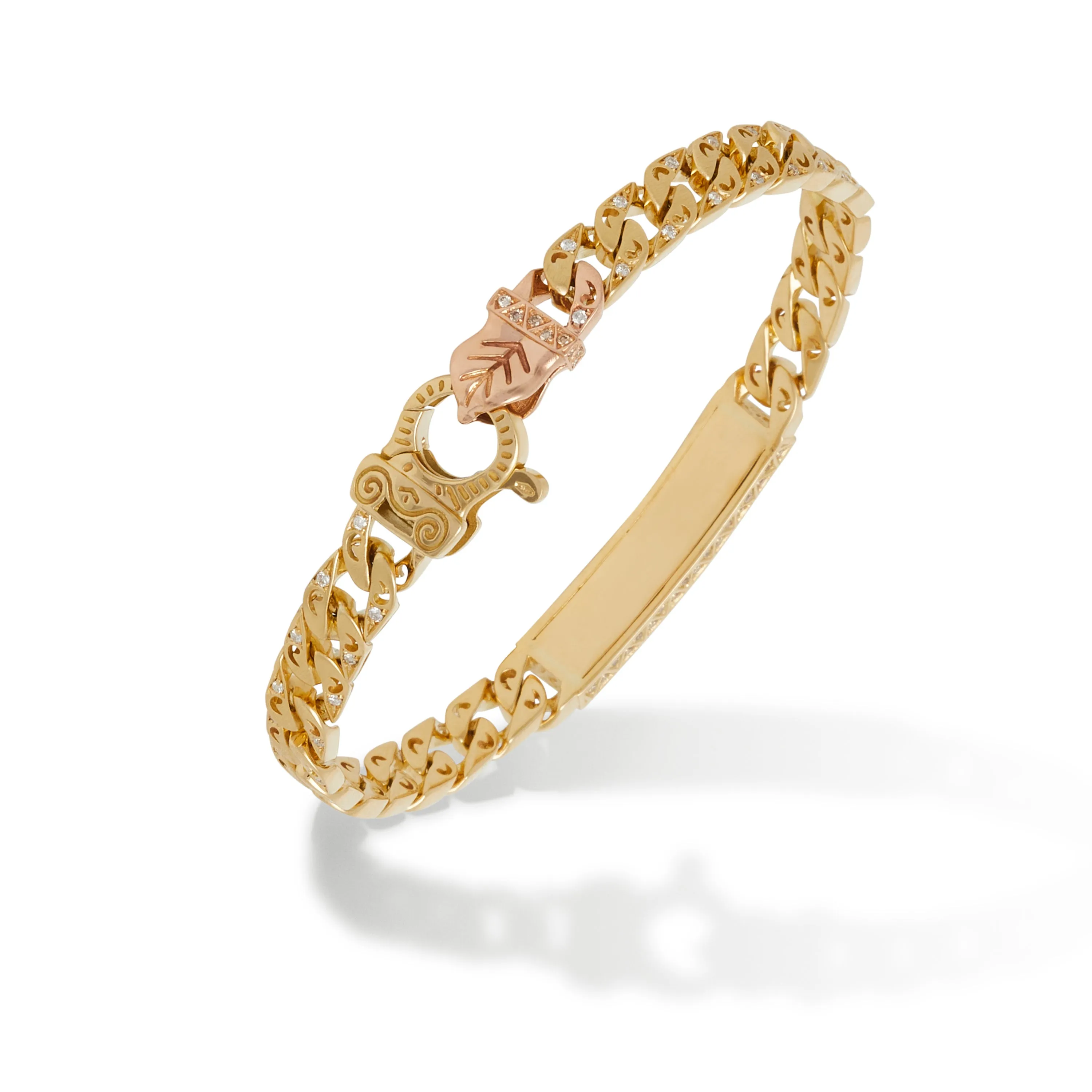 FLAMING TONGUE 18K Yellow Gold White Diamond ID Bracelet sold by Marco Dal Maso product image thumbnail 3