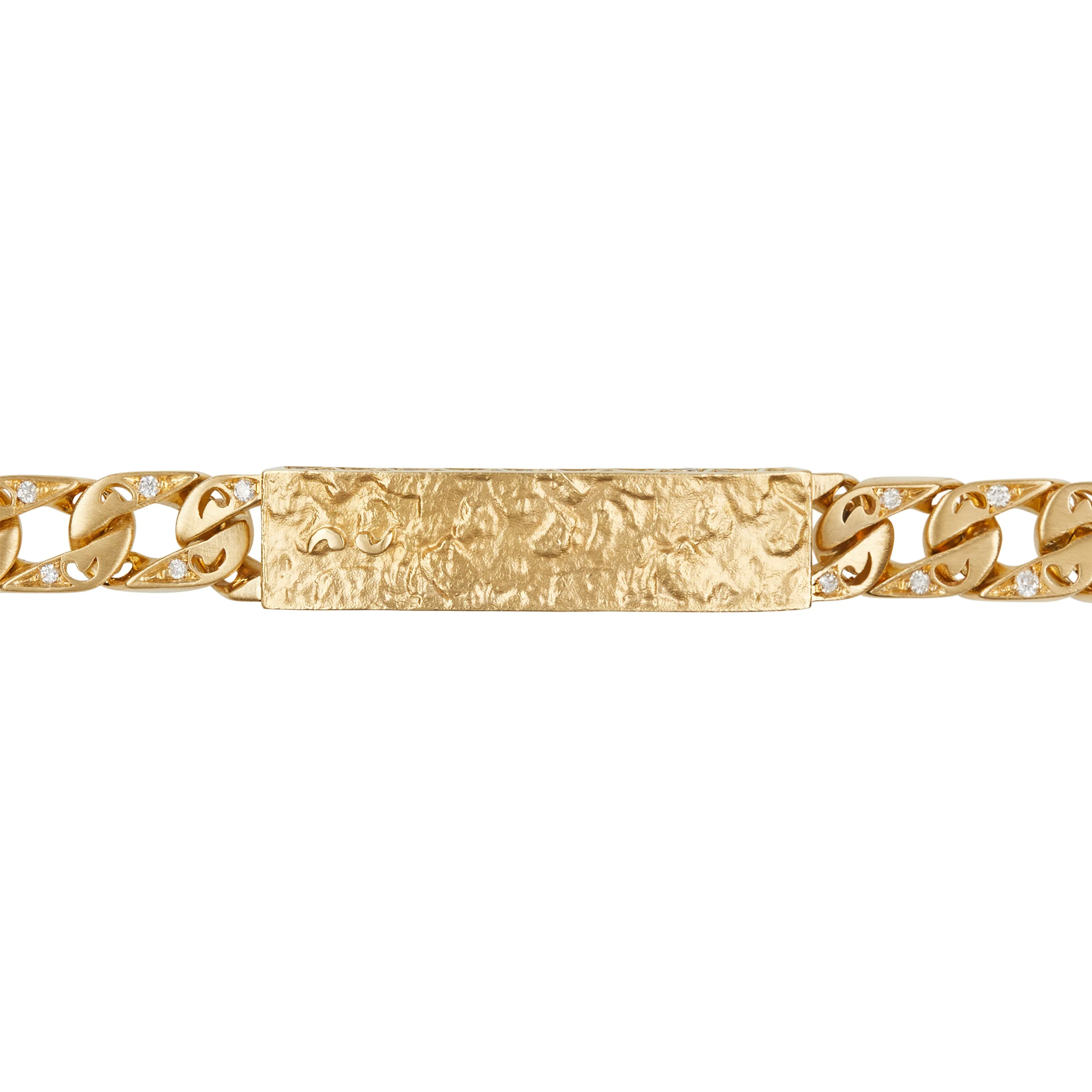 FLAMING TONGUE 18K Yellow Gold White Diamond ID Bracelet sold by Marco Dal Maso product image thumbnail 4