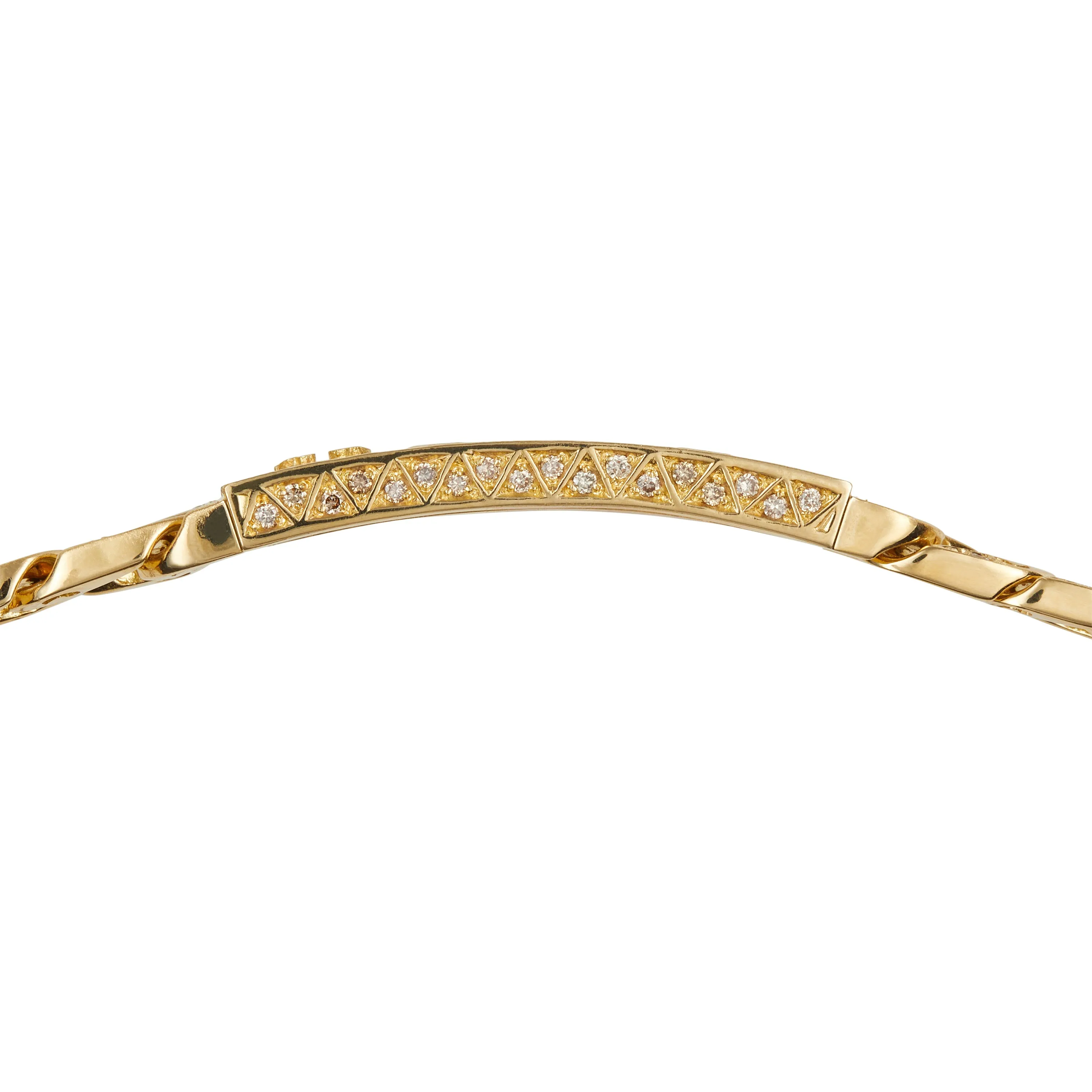 FLAMING TONGUE 18K Yellow Gold White Diamond ID Bracelet sold by Marco Dal Maso product image thumbnail 5