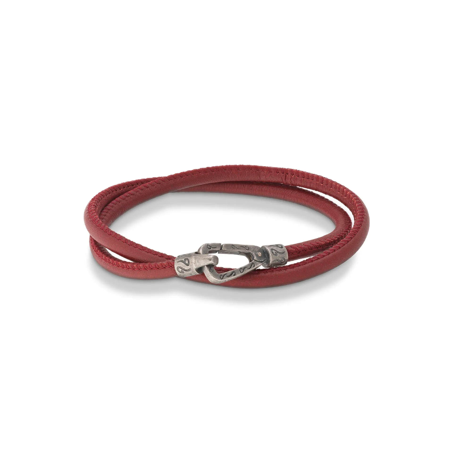 Lash Smooth Double Leather Cord Bracelet with Red Leather sold by Marco Dal Maso product image thumbnail 2