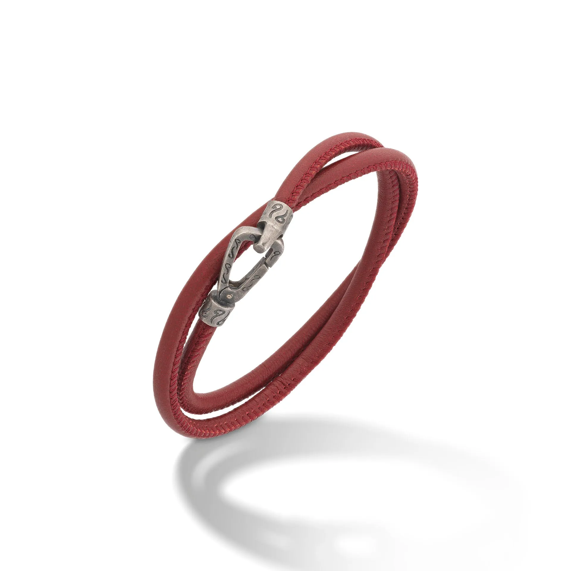 Lash Smooth Double Leather Cord Bracelet with Red Leather sold by Marco Dal Maso