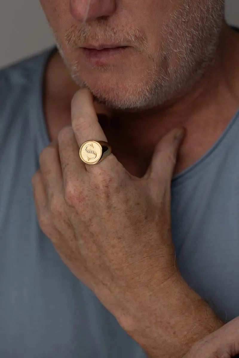 MONETA Vermeil Initial S Ring sold by Marco Dal Maso product image thumbnail 3