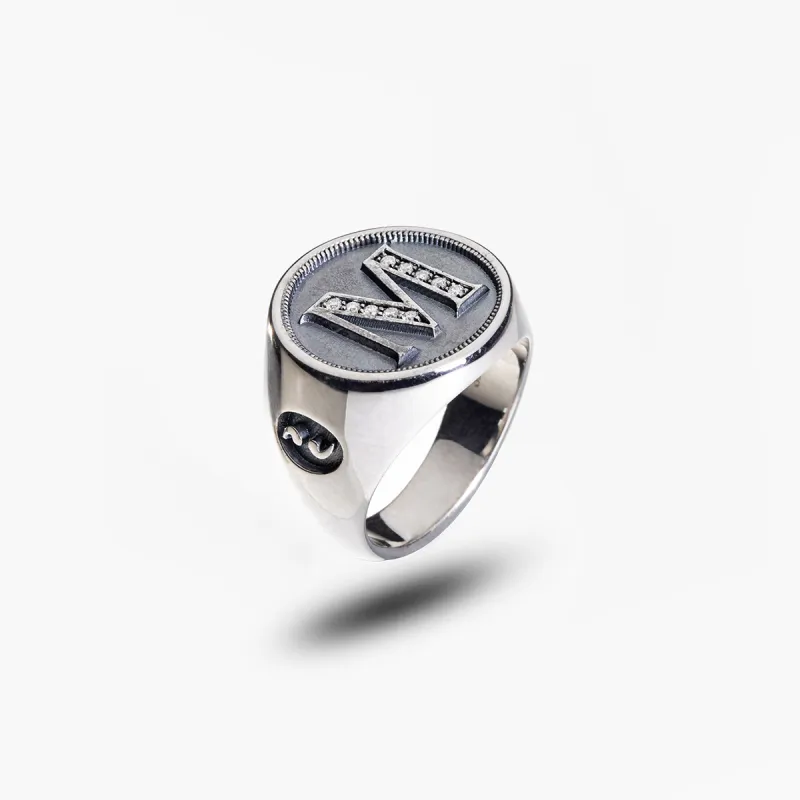 MONETA Silver Initial M Ring sold by Marco Dal Maso