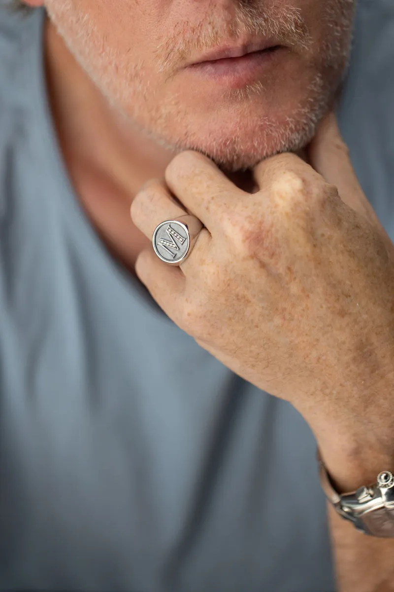 MONETA Silver Initial M Ring sold by Marco Dal Maso product image thumbnail 2