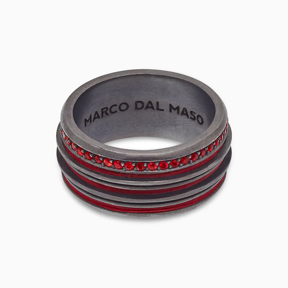 ACIES Band with Red Sapphires and Red Enamel sold by Marco Dal Maso product image thumbnail 3