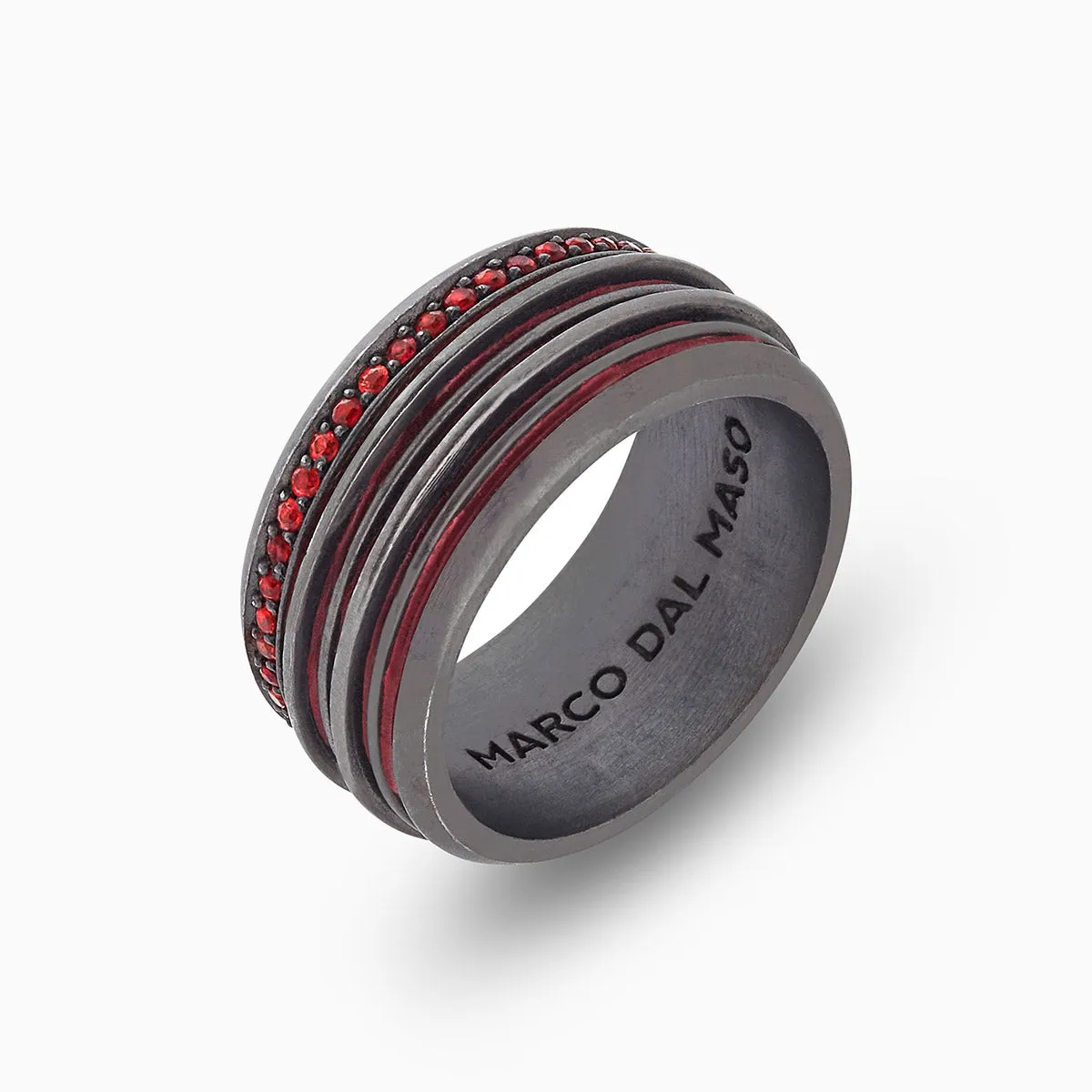 ACIES Band with Red Sapphires and Red Enamel sold by Marco Dal Maso