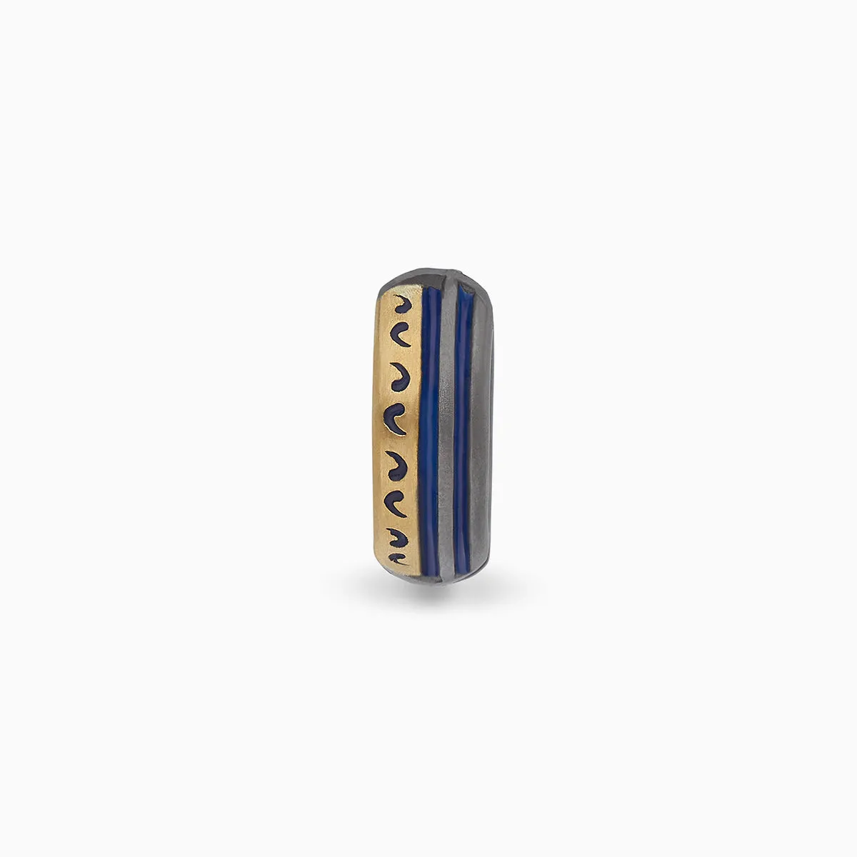 ACIES Mixed Metal Earring with 18K Brushed Yellow Gold and Blue Enamel sold by Marco Dal Maso product image thumbnail 3