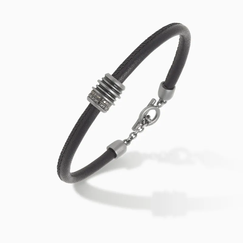 ACIES Triple Black Matte Roller Bracelet with Black Diamonds and Black Enamel sold by Marco Dal Maso