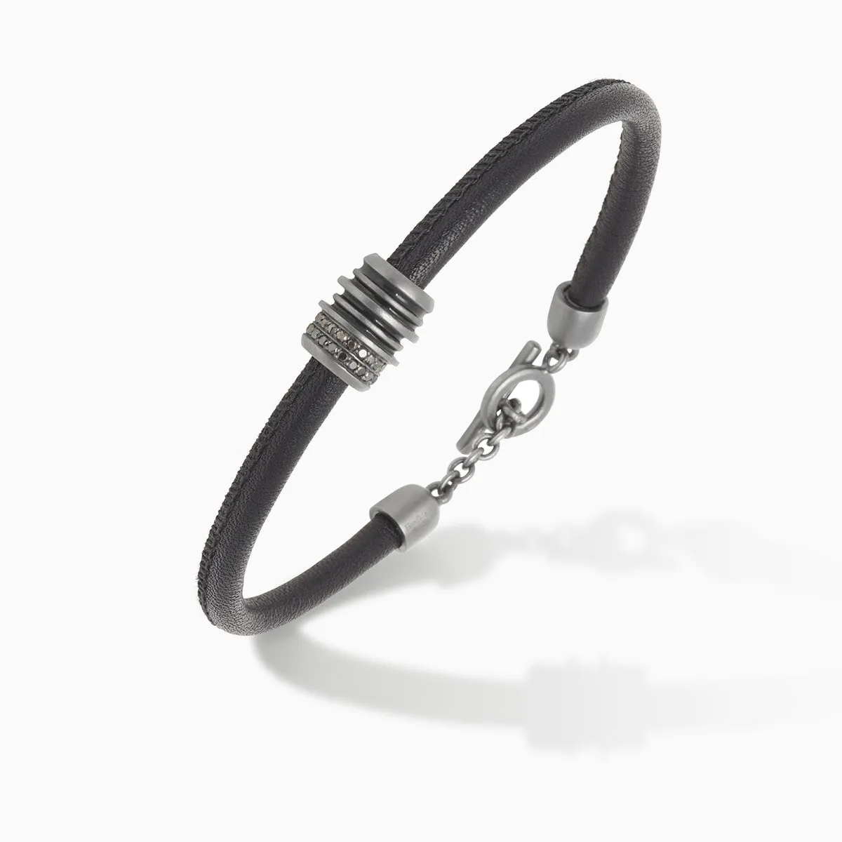 ACIES Triple Black Matte Roller Bracelet with Black Diamonds and Black Enamel sold by Marco Dal Maso