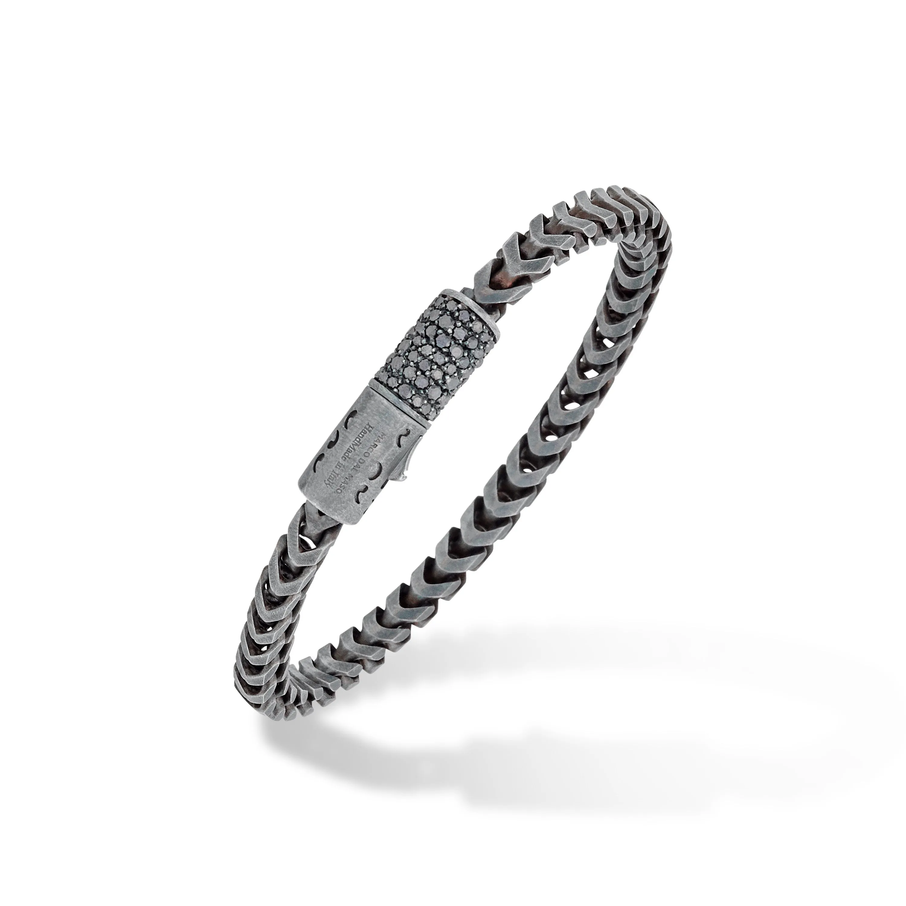 ULYSSES 10mm Single Wrap Bracelet with Black Pave Diamonds sold by Marco Dal Maso
