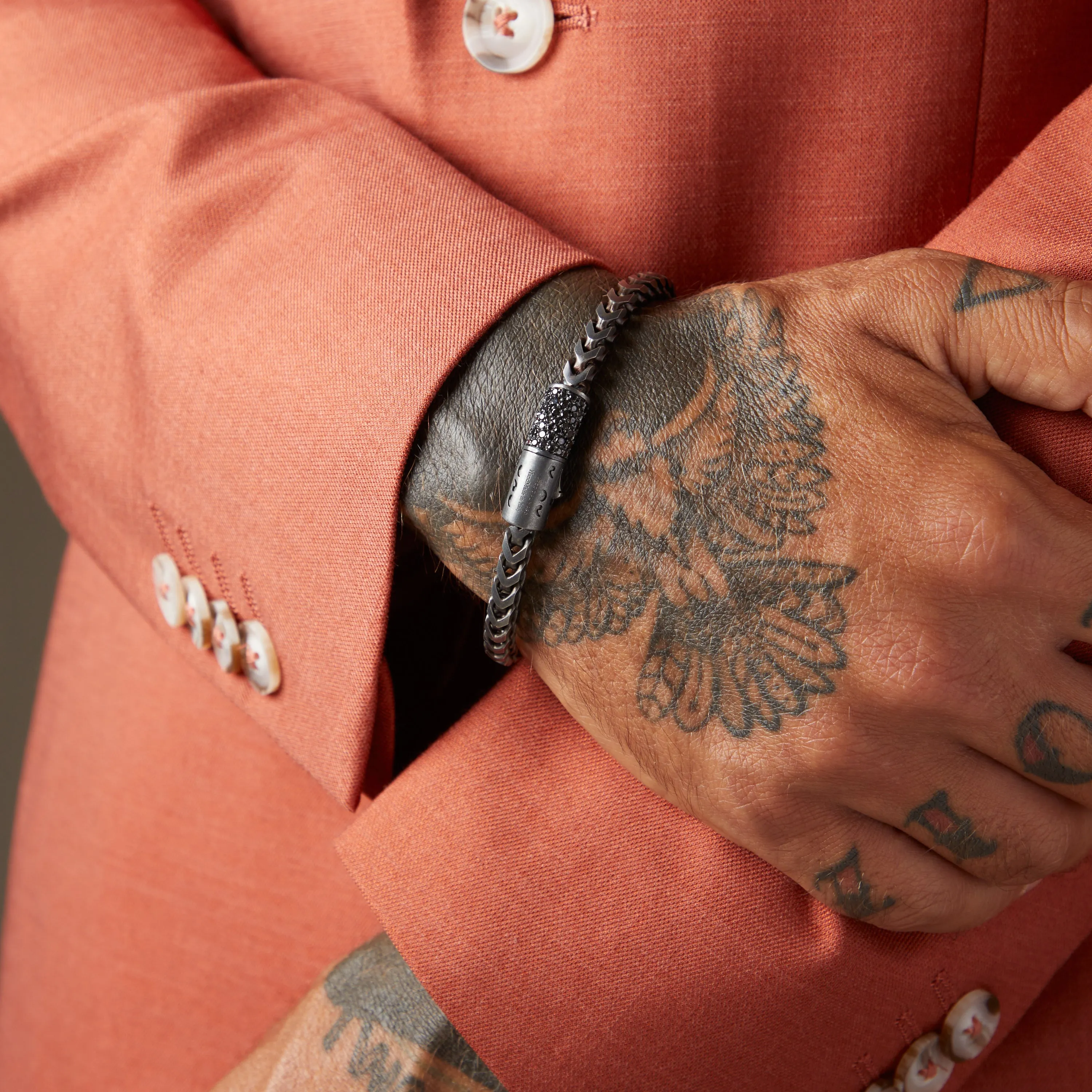 ULYSSES 10mm Single Wrap Bracelet with Black Pave Diamonds sold by Marco Dal Maso product image thumbnail 2