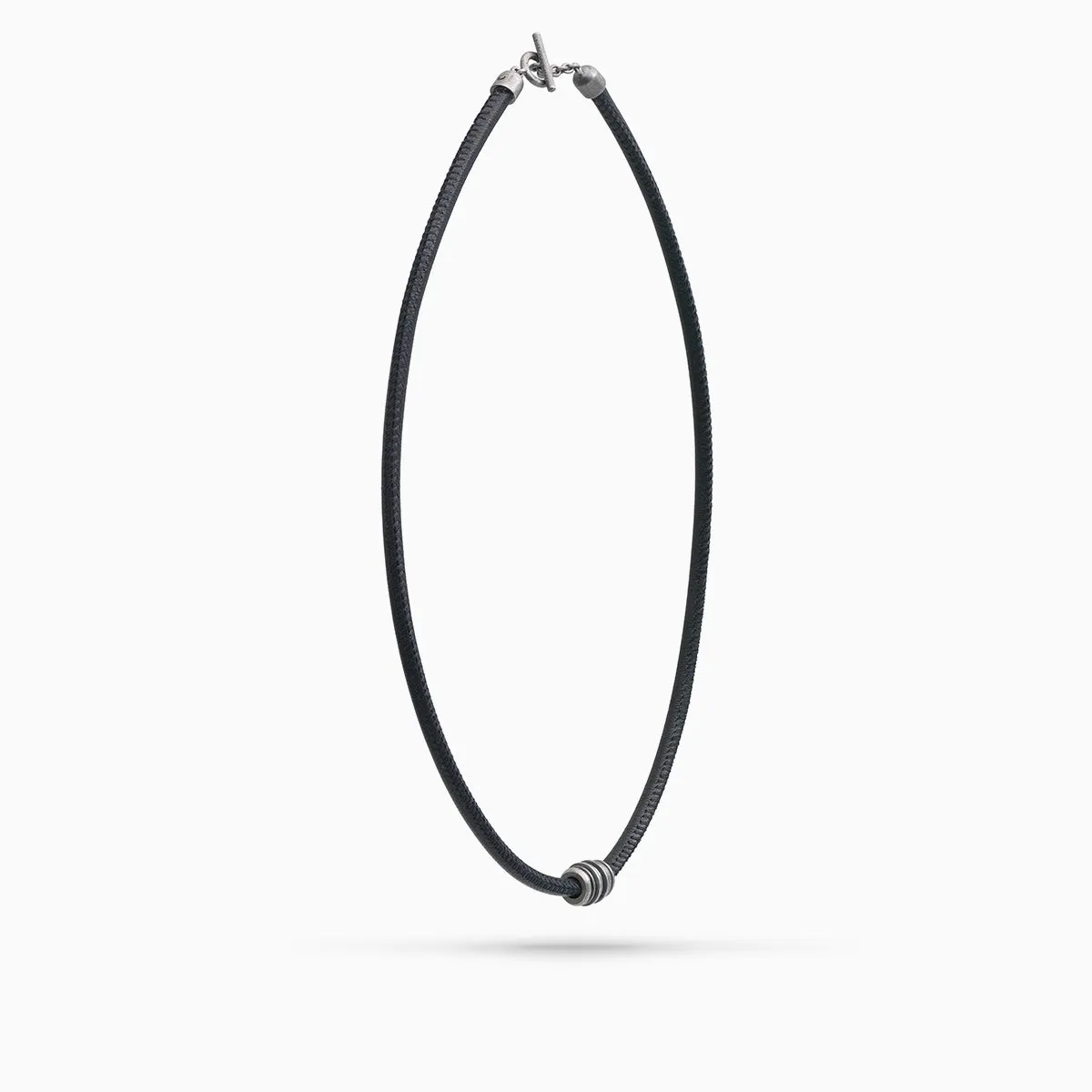 ACIES Roller Neckalce with Black Enamel and Leather sold by Marco Dal Maso product image thumbnail 3
