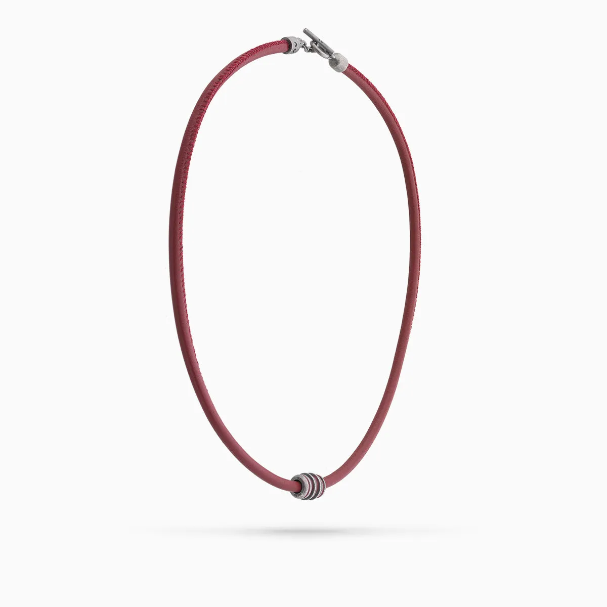 ACIES Roller Neckalce with Red Enamel and Leather sold by Marco Dal Maso product image thumbnail 2