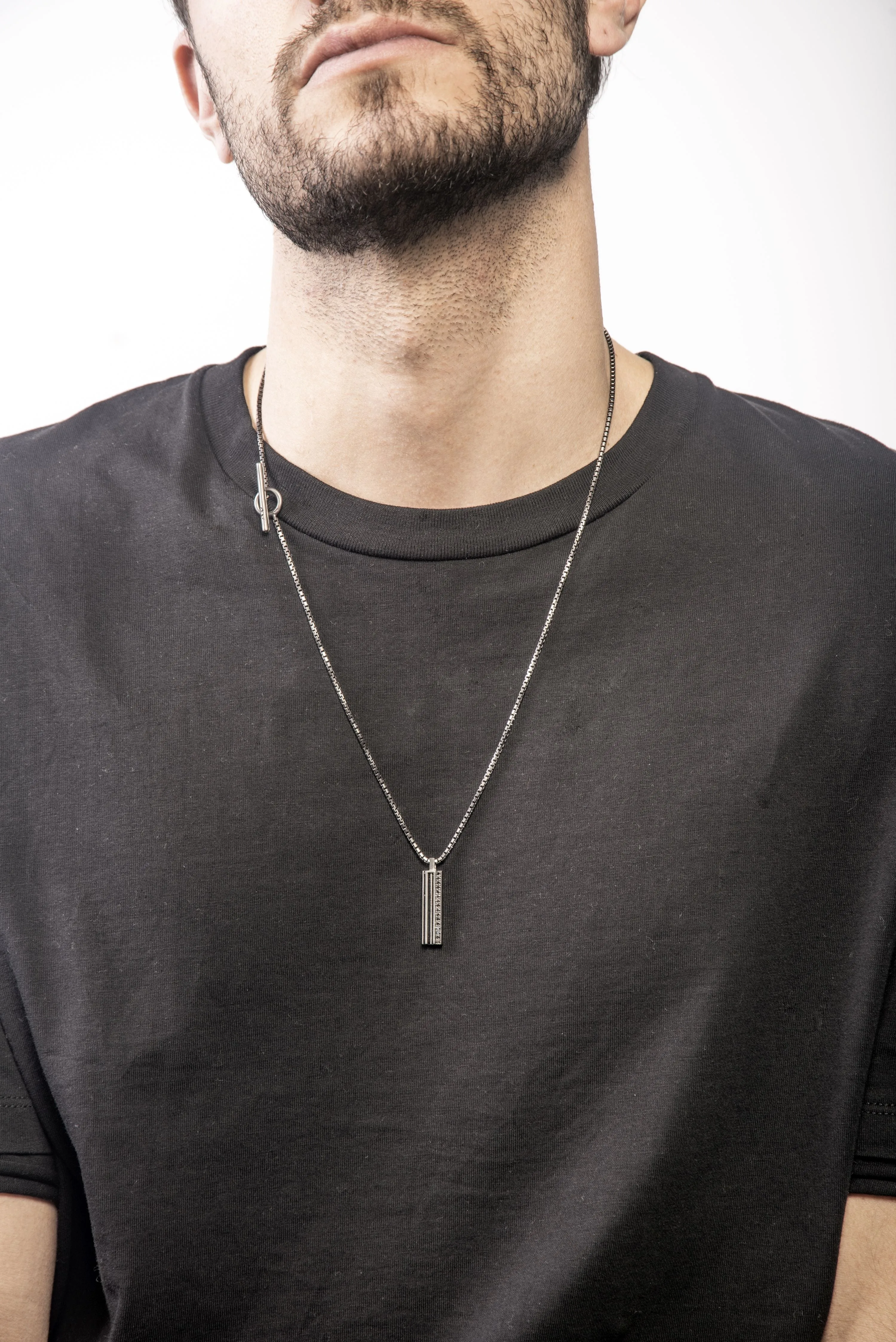 ACIES Triple Black Matte Silver Pendant with Black Diamonds and Black Enamel sold by Marco Dal Maso product image thumbnail 2