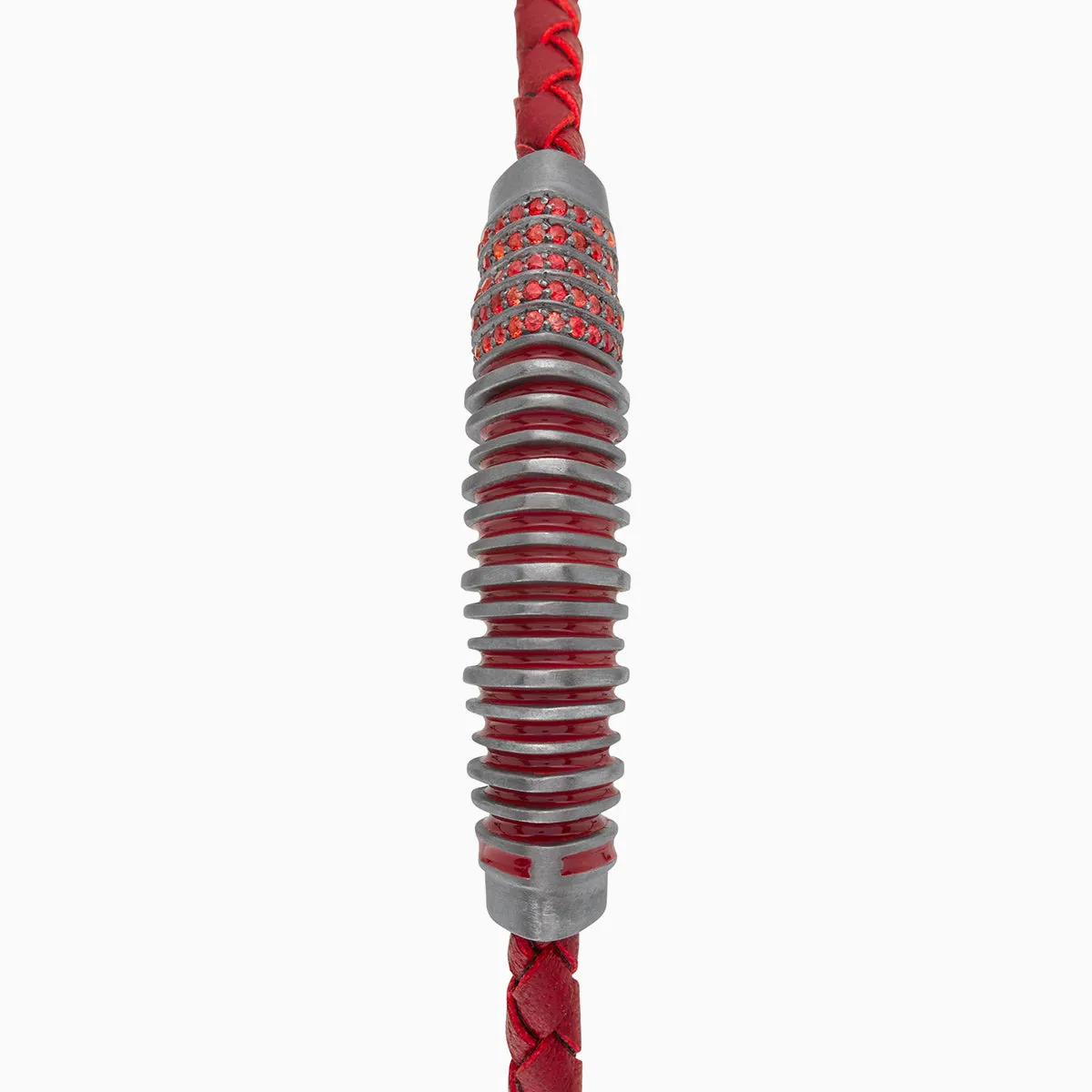 ACIES Black Matte Silver Bracelet with Red Sapphires and Red Enamel sold by Marco Dal Maso product image thumbnail 4