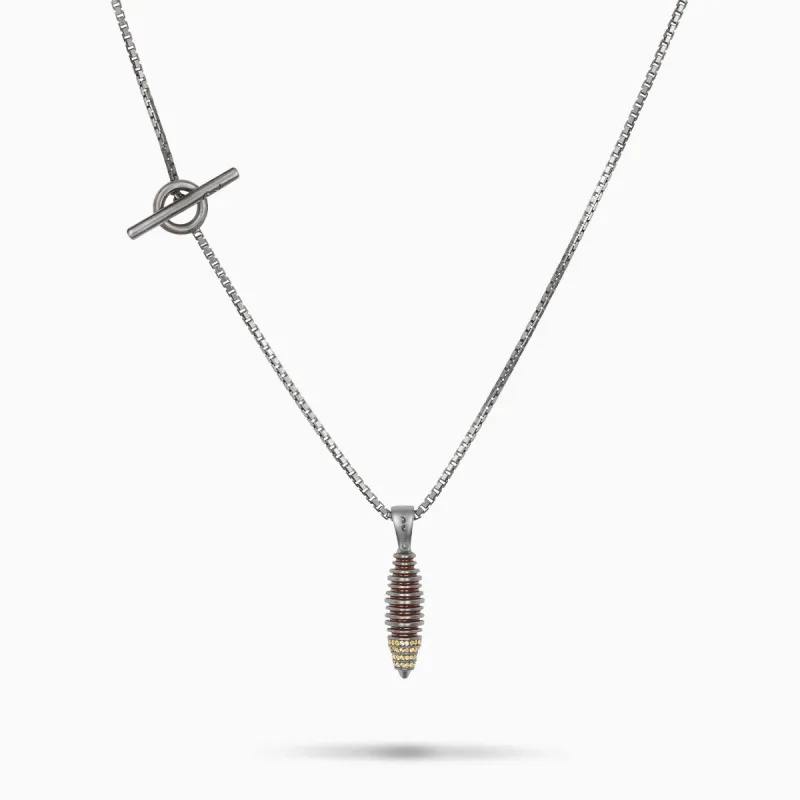 ACIES Cocoon Pendant with Yellow Sapphires and Brown Enamel sold by Marco Dal Maso