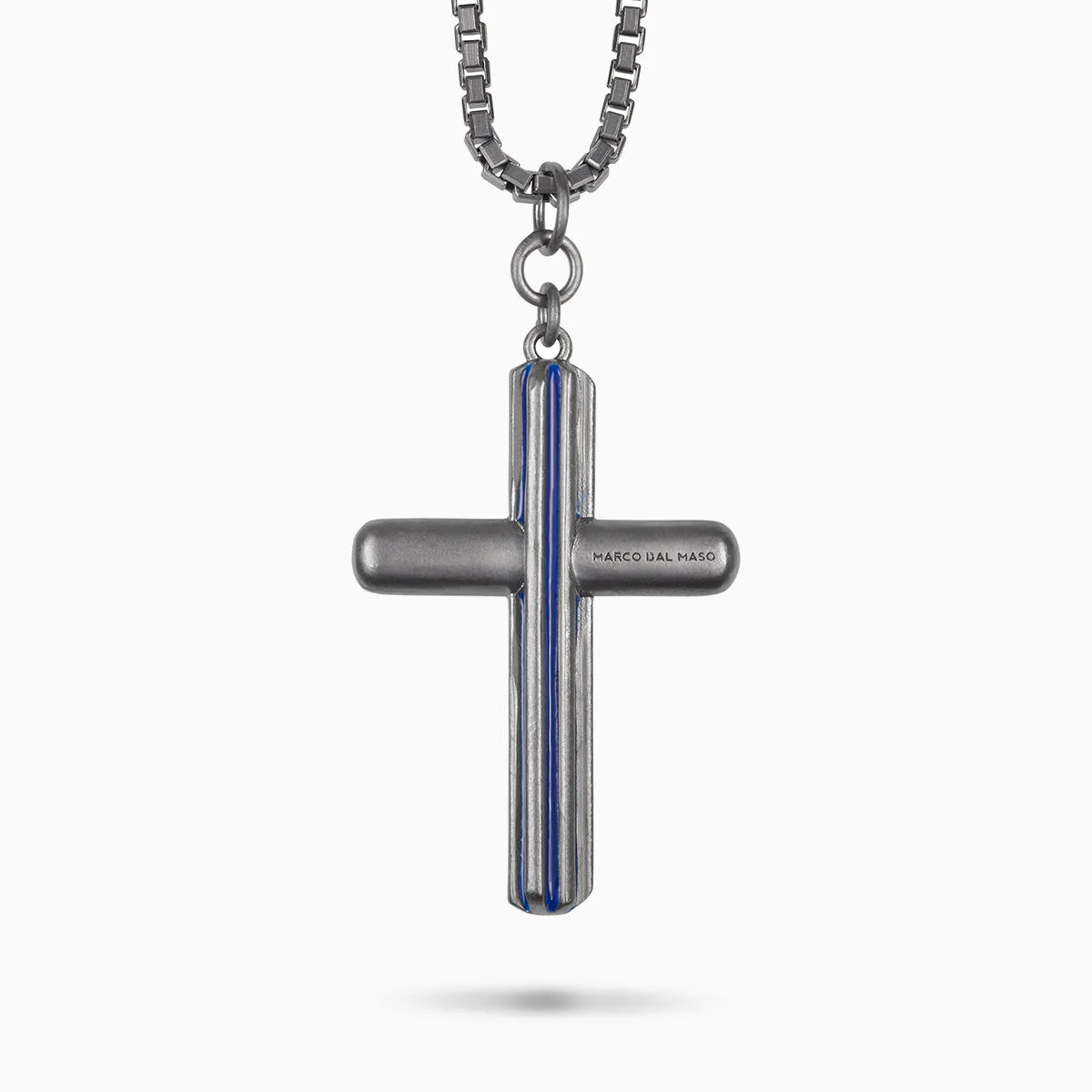 ACIES Cross Pendant with Blue Sapphires and Blue Enamel sold by Marco Dal Maso product image thumbnail 5