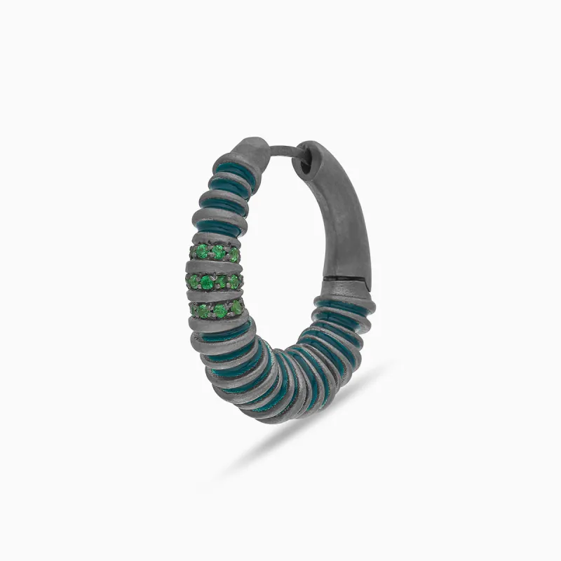 ACIES Hoop Earring with Tsavorite and Green Enamel sold by Marco Dal Maso