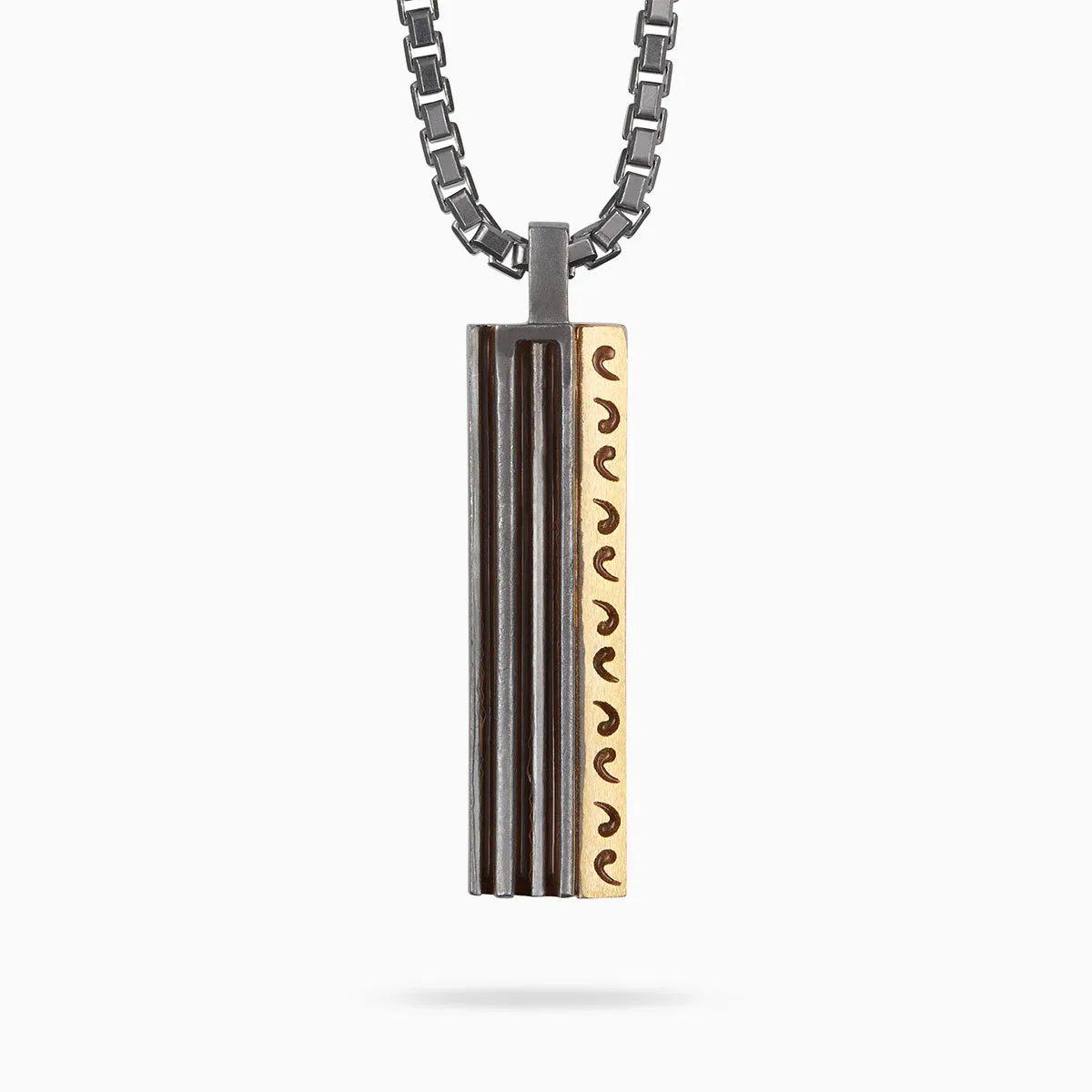 ACIES Mixed Metal Pendant with 18K Brushed Yellow Gold and Brown Enamel sold by Marco Dal Maso product image thumbnail 3