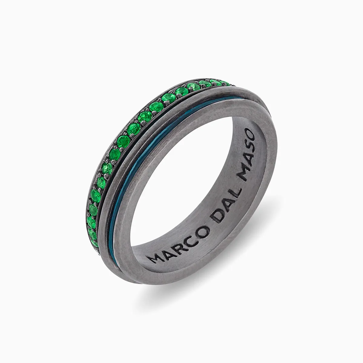 ACIES Slim Band with Tsavorite and Green Enamel sold by Marco Dal Maso
