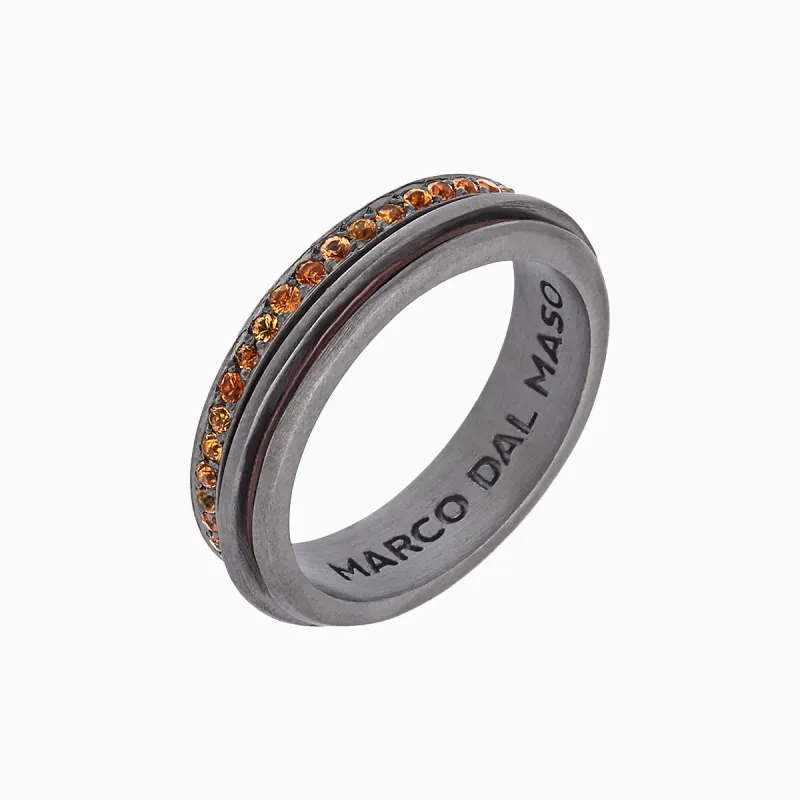 ACIES Slim Band with Yellow Sapphires and Brown Enamel sold by Marco Dal Maso
