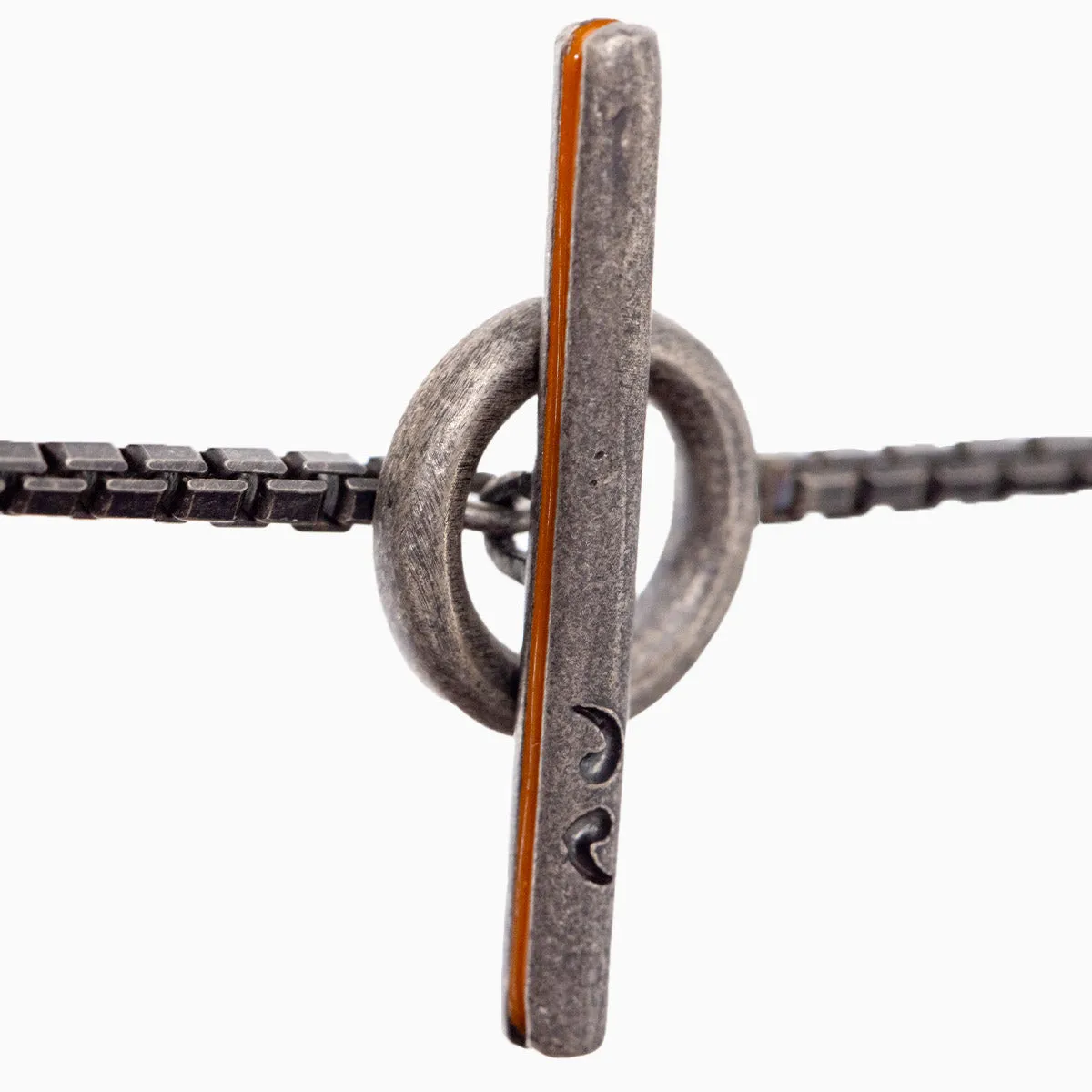 ACIES Oxidized Silver Pendant with Tea Orange Enamel sold by Marco Dal Maso product image thumbnail 3