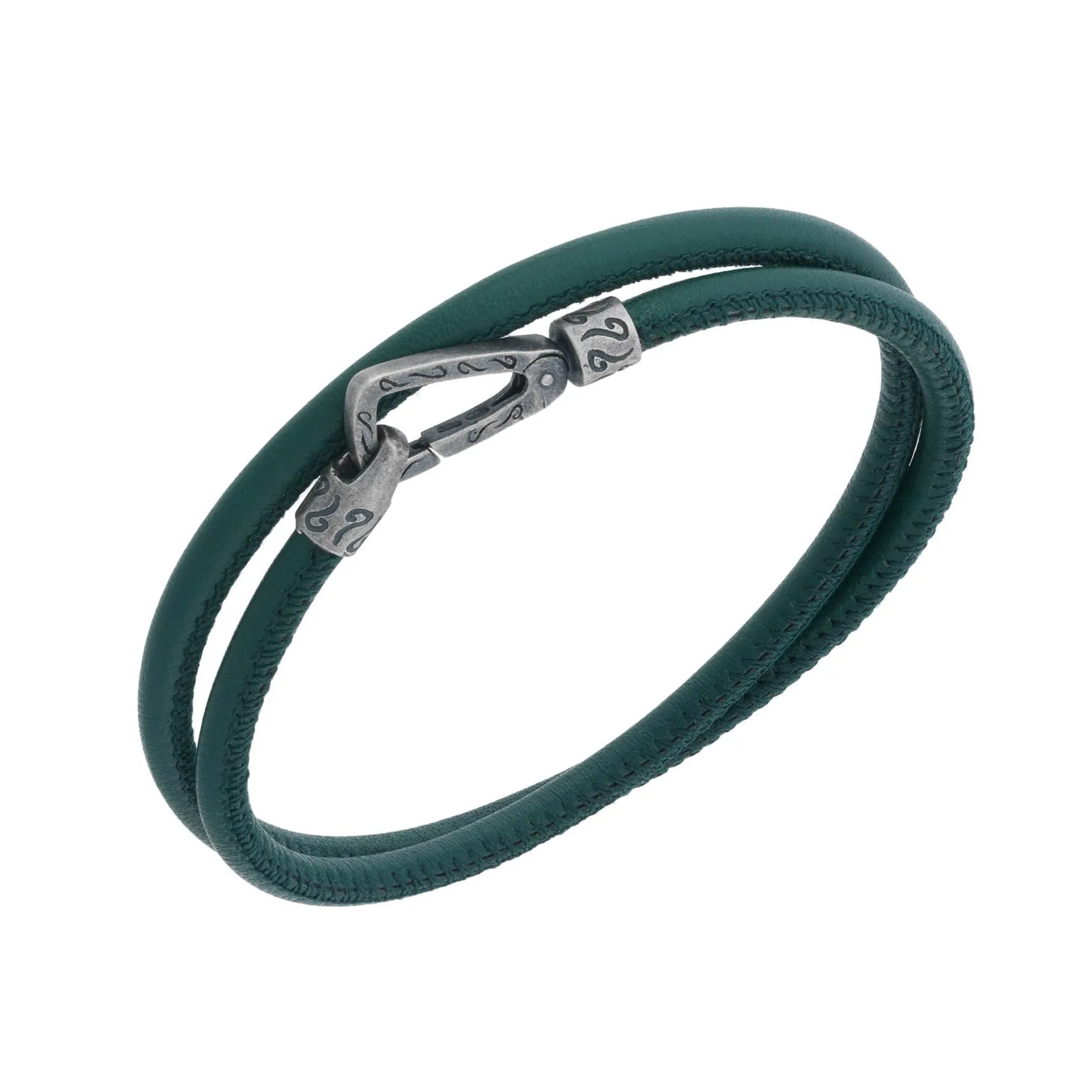 Lash Smooth Double Leather Cord Bracelet with Green Leather sold by Marco Dal Maso