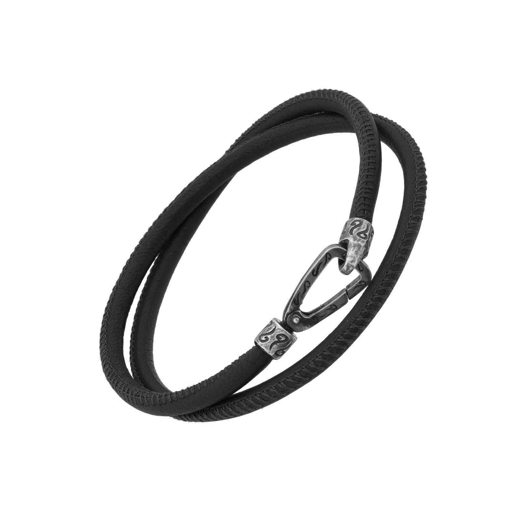 Lash Smooth Double Leather Cord Bracelet with Black Leather sold by Marco Dal Maso