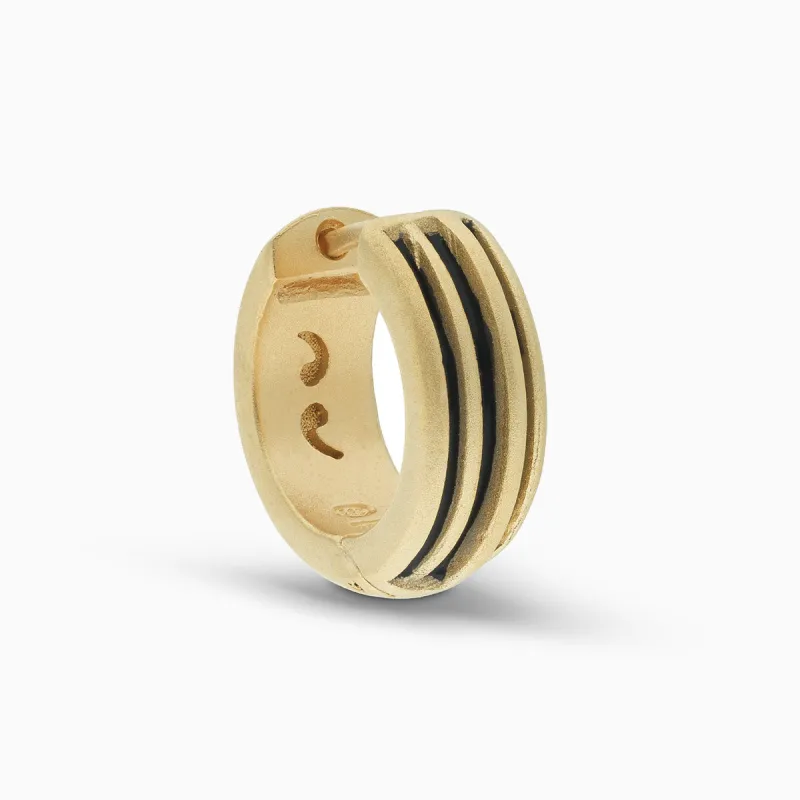 ACIES Matte Vermeil Earring with Black Enamel sold by Marco Dal Maso