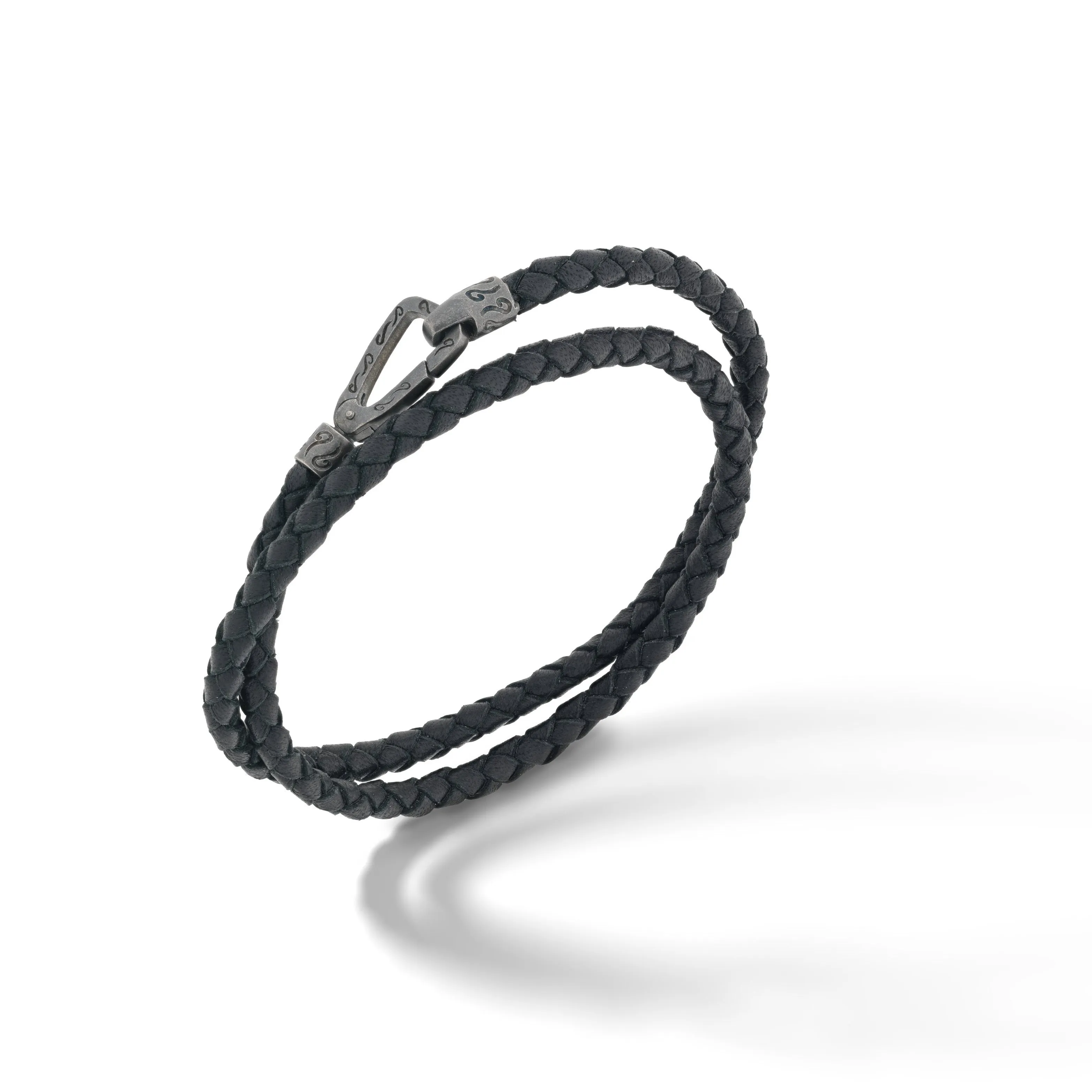 Lash Double Leather Cord Bracelet with Black Leather sold by Marco Dal Maso