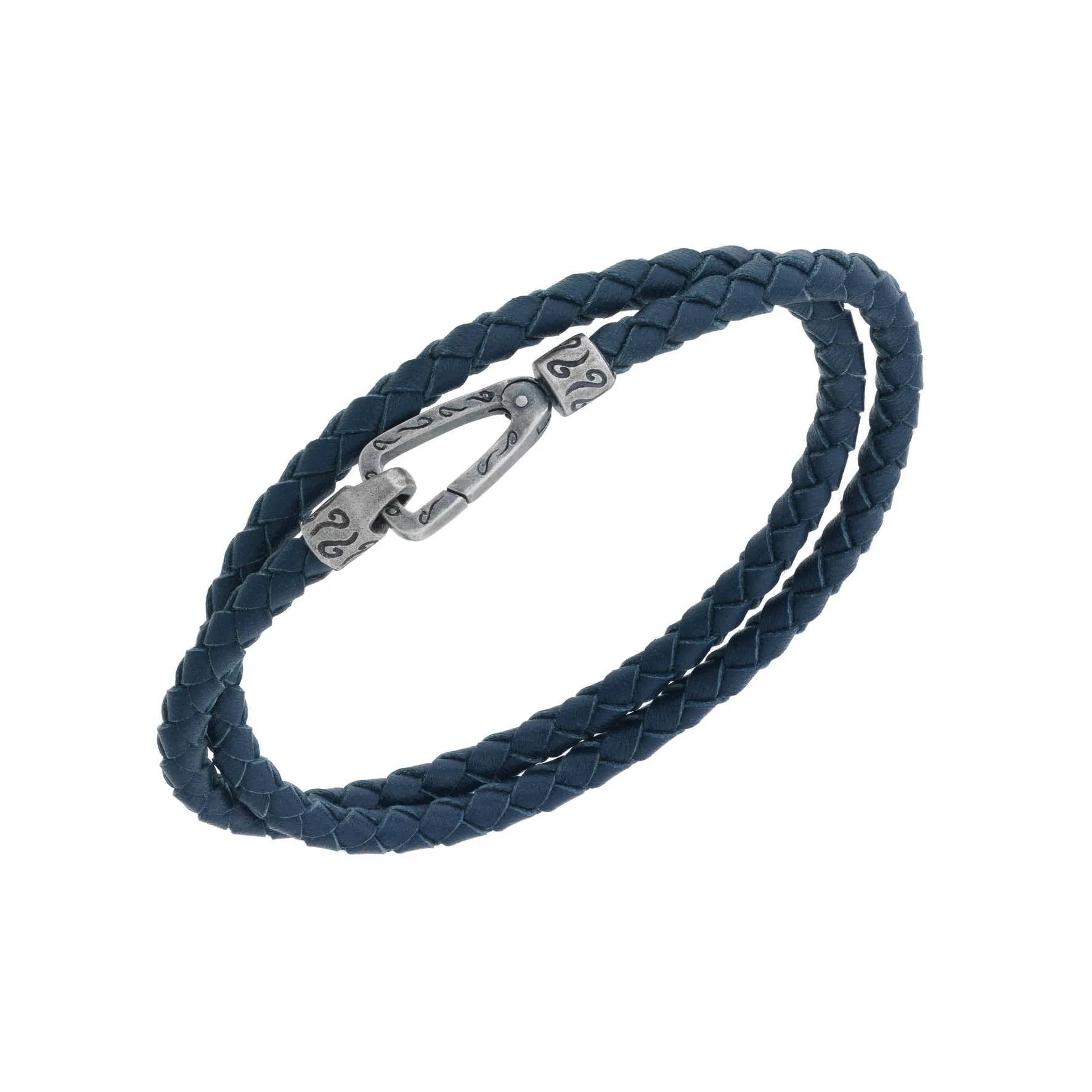 Lash Double Leather Cord Bracelet with Blue Leather sold by Marco Dal Maso