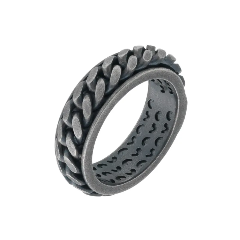 LASH Chain Ring with Oxidized Silver sold by Marco Dal Maso