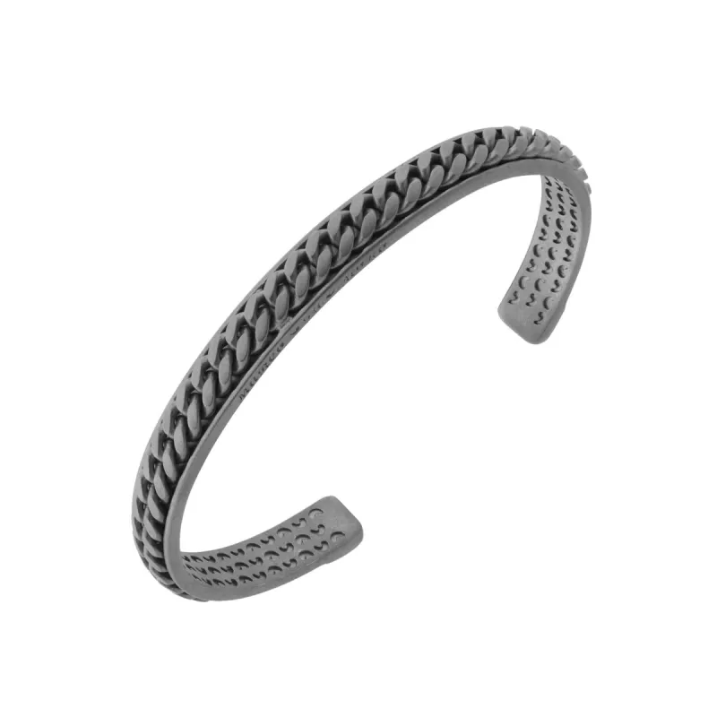 Lash Chain Link Cuff with Burnished Silver sold by Marco Dal Maso