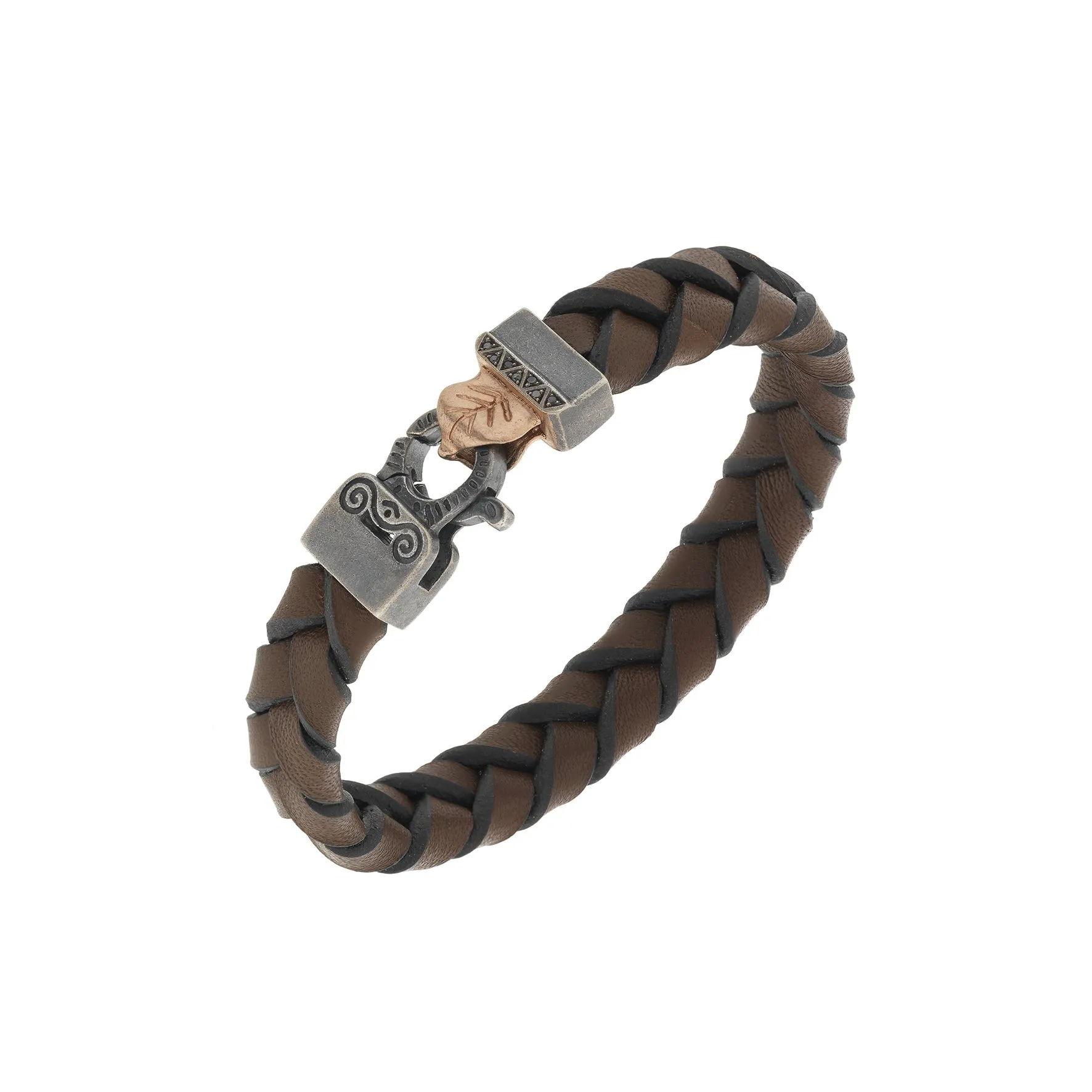 Lash Braided Leather Bracelet with Brown Leather sold by Marco Dal Maso