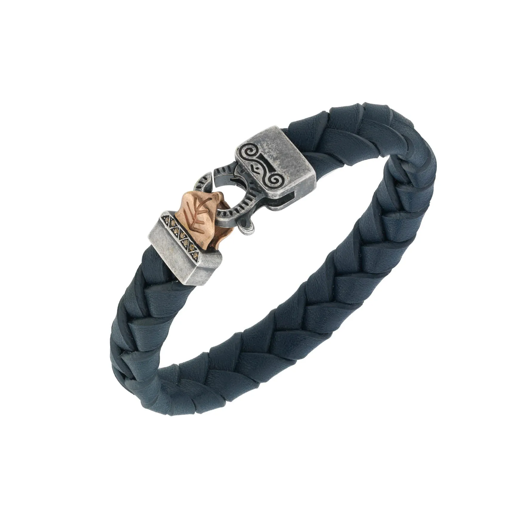 Lash Braided Leather Bracelet with Blue Leather sold by Marco Dal Maso