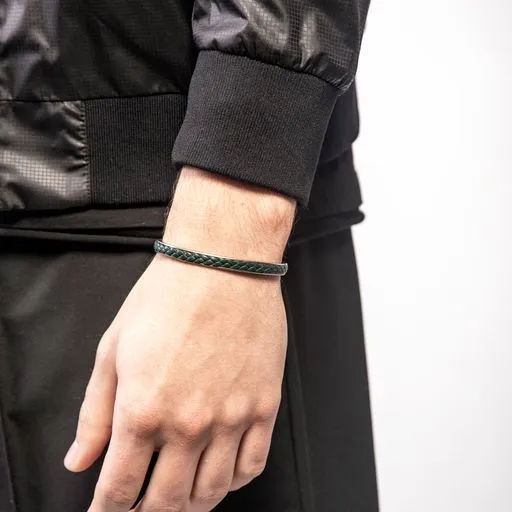 Lash 5mm Leather Cuff with Green Leather sold by Marco Dal Maso product image thumbnail 2
