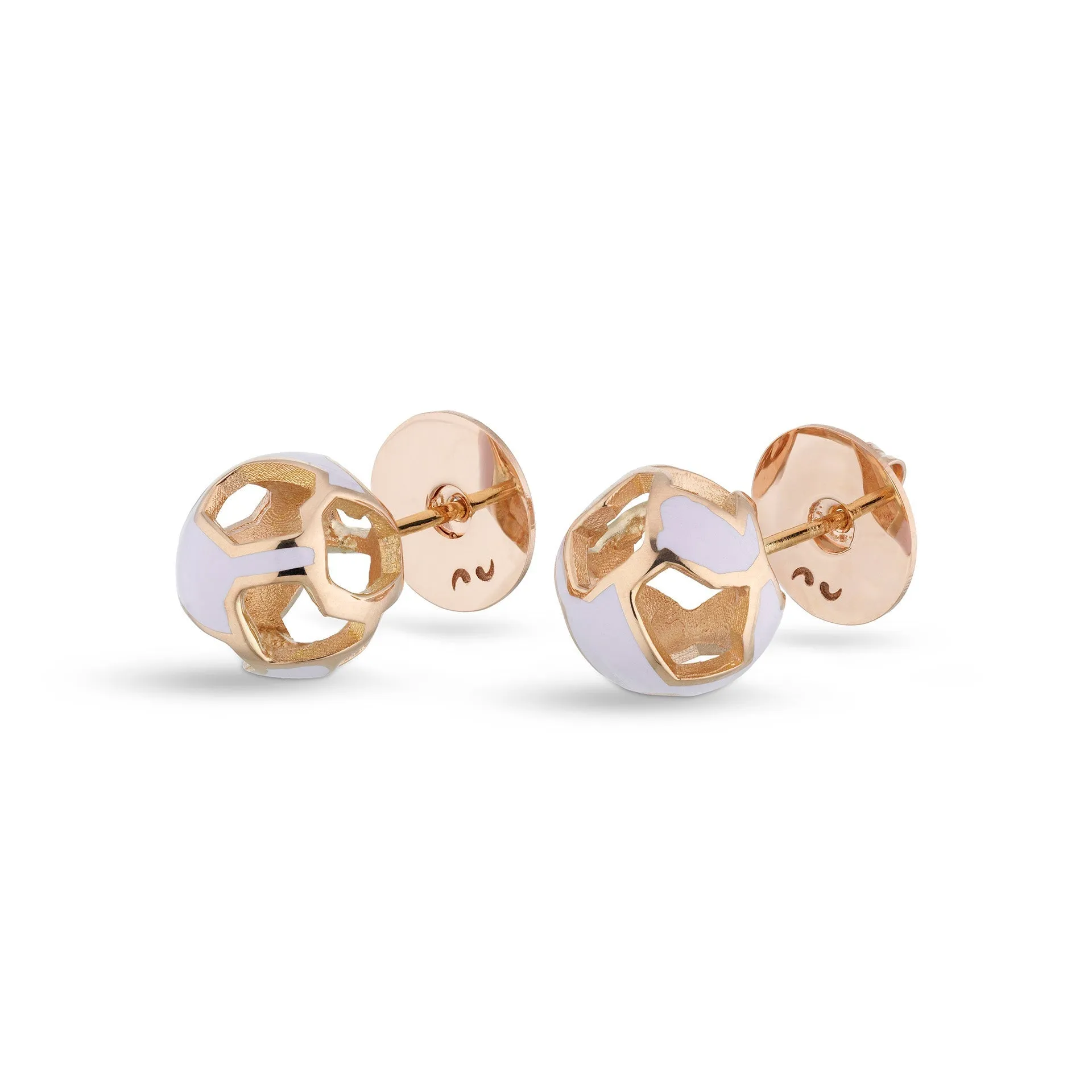Explosion of Joy Studs Earrings with Enamel with 18kt Rose Gold sold by Marco Dal Maso