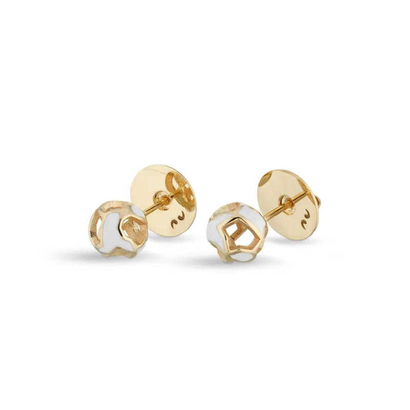 Explosion of Joy Petite Studs Earrings with Enamel with 18kt Yellow Gold sold by Marco Dal Maso