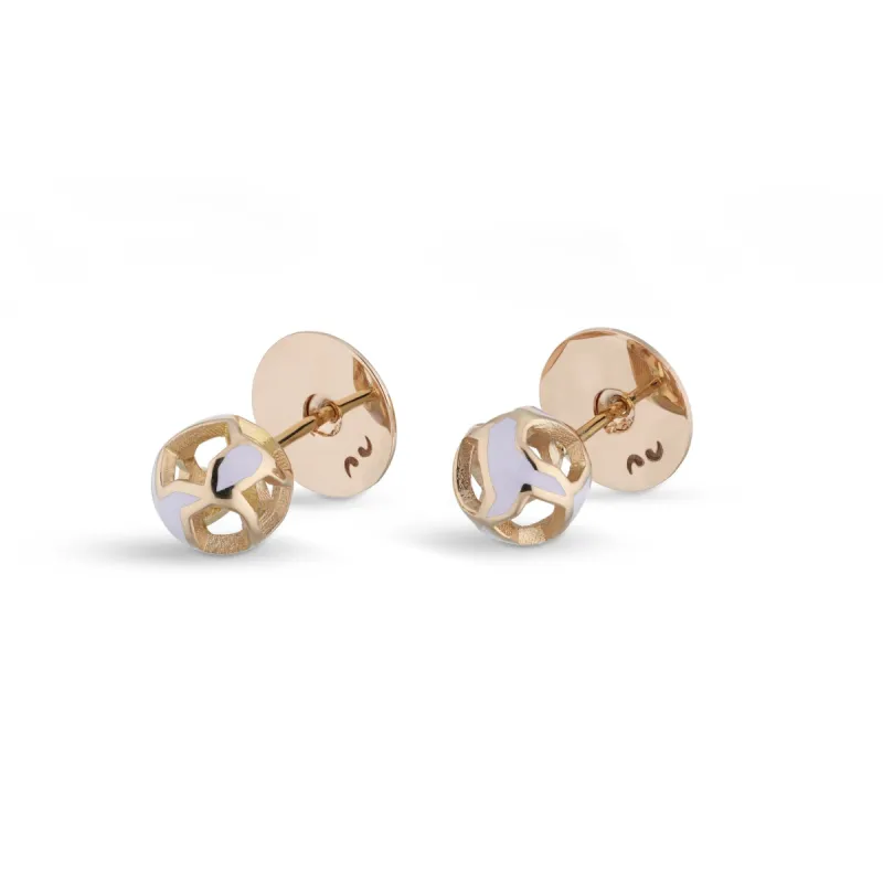 Explosion of Joy Petite Studs Earrings with Enamel with 18kt Rose Gold sold by Marco Dal Maso
