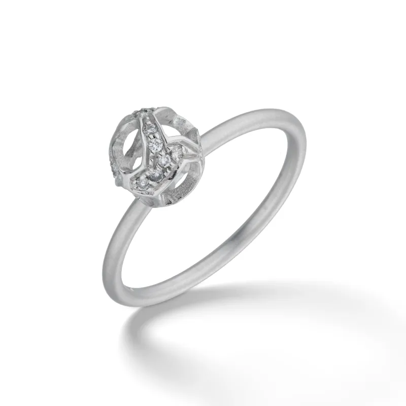 Explosion of Joy Petite Ring with White Diamonds with 18kt White Gold sold by Marco Dal Maso