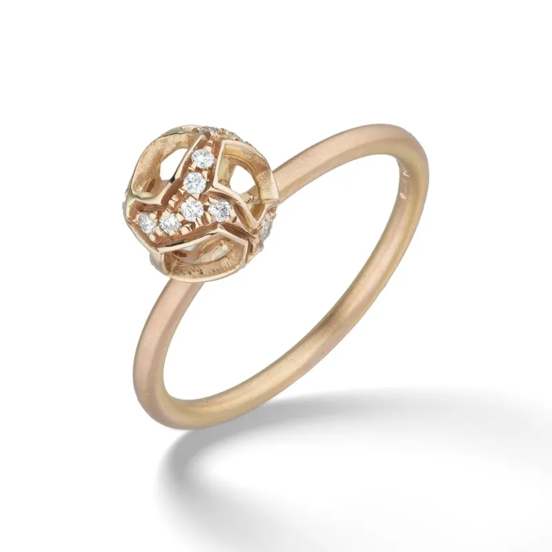 Explosion of Joy Petite Ring with White Diamonds with 18kt Rose Gold sold by Marco Dal Maso