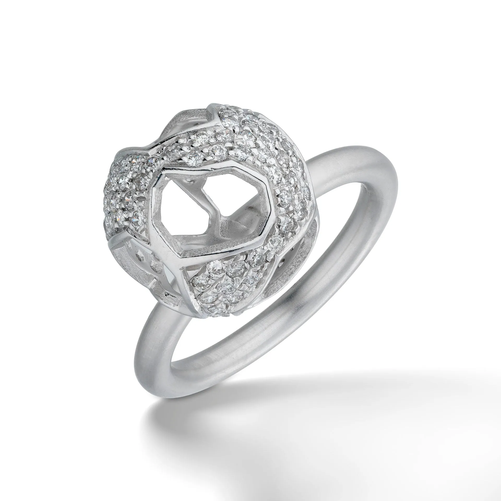 Explosion of Joy Grand Ring with White Diamonds with 18kt White Gold sold by Marco Dal Maso