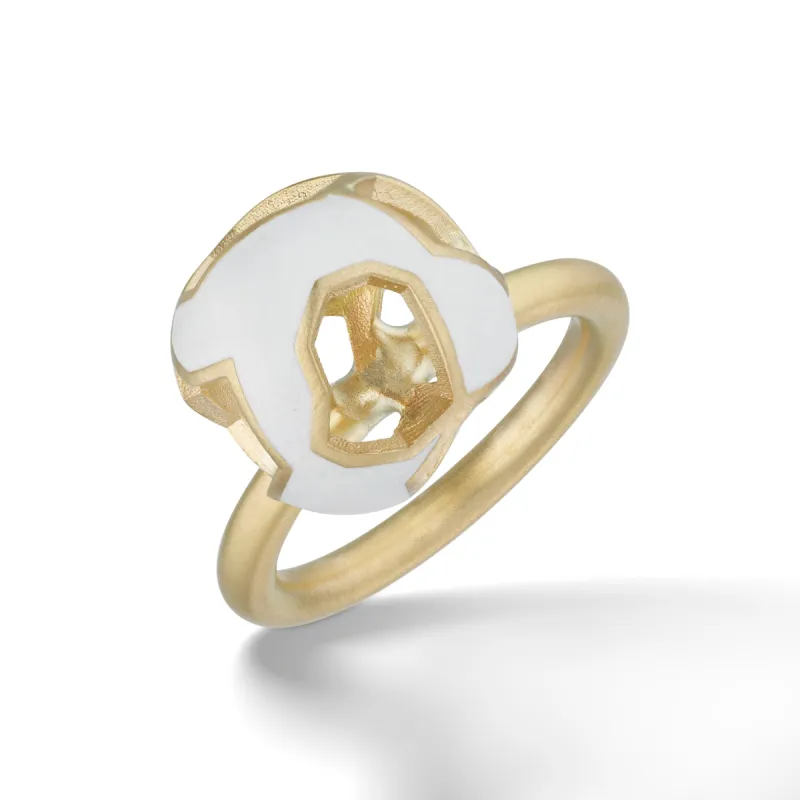 Explosion of Joy Grand Ring with Enamel with 18kt Yellow Gold sold by Marco Dal Maso